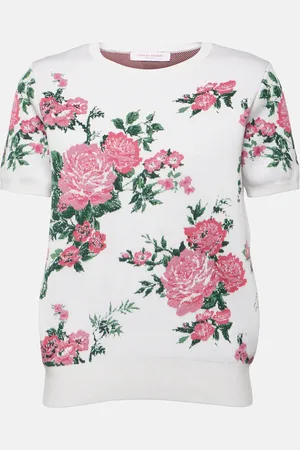 Carolina Herrera Floral silk-blend top