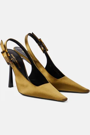 Saint Laurent Climax 110 crÃªpe satin slingback pumps