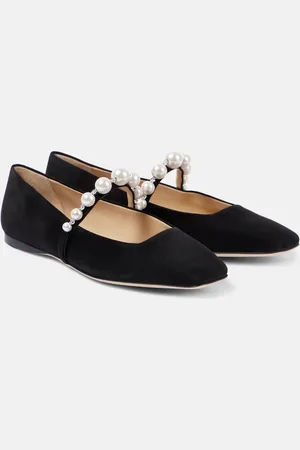 Jimmy Choo Ade embellished suede ballet flats