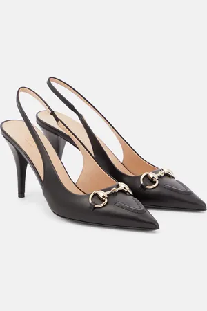Gucci Horsebit leather slingback pumps