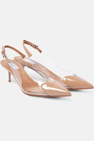 Alaïa AlaÃ¯a Le CÅur PVC and patent leather slingback pumps