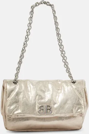 Balenciaga Monaco Small metallic leather shoulder bag