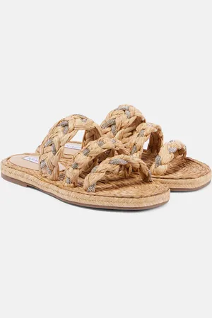 Aquazzura Costiera embellished raffia sandals