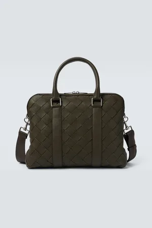 Bottega Veneta Slim Intrecciato leather briefcase