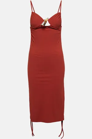 CHRISTOPHER ESBER Nebular ruched cutout midi dress