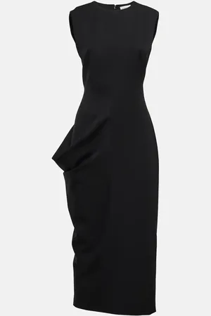 Alexander McQueen Draped wool midi dress