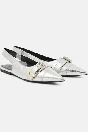 Givenchy Voyou metallic leather slingback flats
