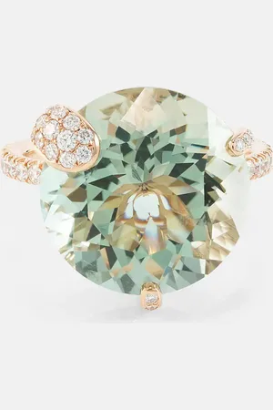 BUCHERER FINE JEWELLERY Peekaboo 18kt rose gold ring with prasiolite and diamonds