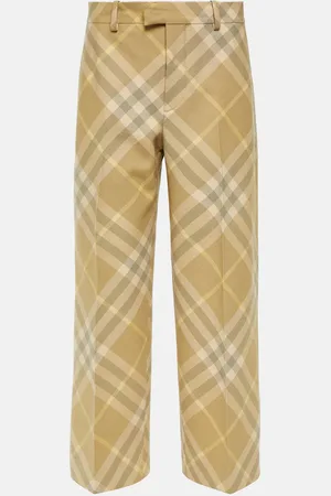 Burberry Check wool wide-leg pants