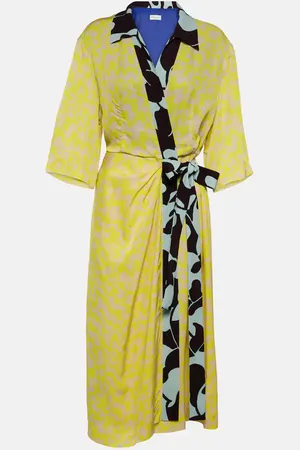 DRIES VAN NOTEN Printed wrap midi dress