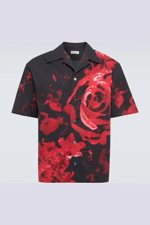 Alexander McQueen Floral cotton poplin bowling shirt