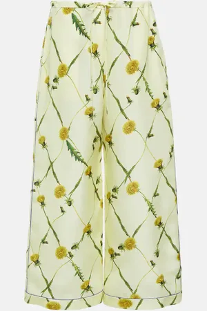 Burberry Floral silk satin wide-leg pants