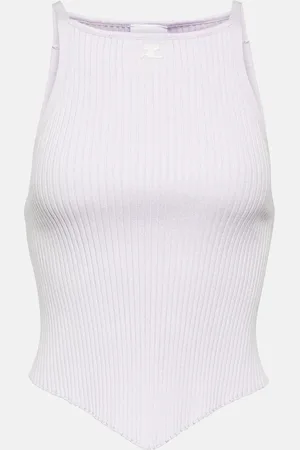 Courrèges CourrÃ¨ges Logo ribbed-knit tank top