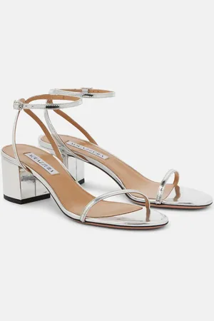 Aquazzura Olie 50 mirrored leather sandals