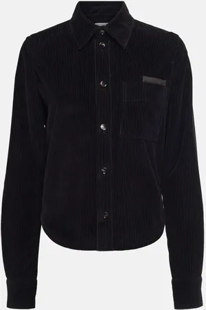 Bottega Veneta Leather-trimmed cotton corduroy shirt