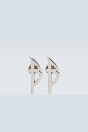 Balenciaga Typo logo earrings