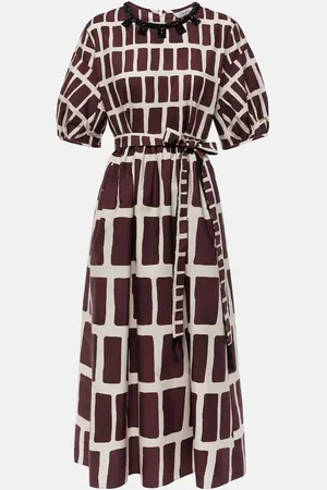Max Mara Printed cotton poplin midi dress