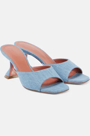 Amina Muaddi Lupita denim mules