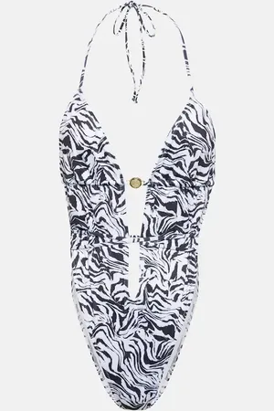 Bananhot Amur zebra-print cutout swimsuit
