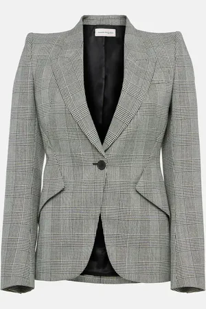 Alexander McQueen Houndstooth wool blazer
