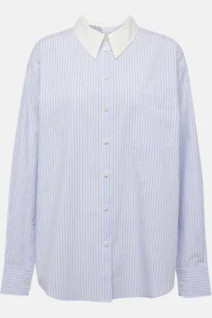 Acne Studios Striped embroidered cotton shirt