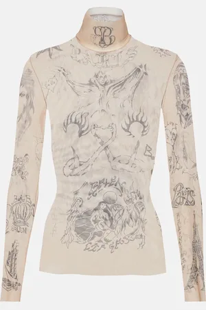 Balenciaga Tattoo printed turtleneck top