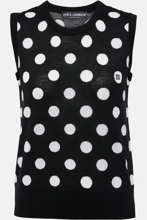 Dolce & Gabbana Polka-dot wool and silk tank top