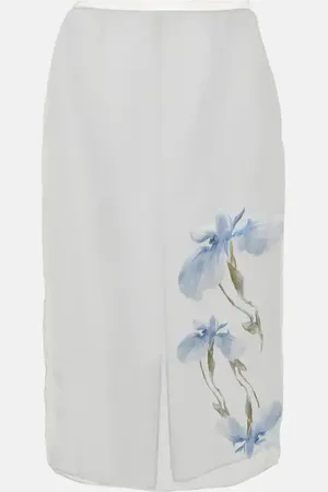 Givenchy Floral devorÃ© satin midi skirt