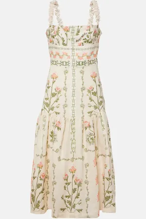 Agua by Agua Bendita Nispero floral linen midi dress