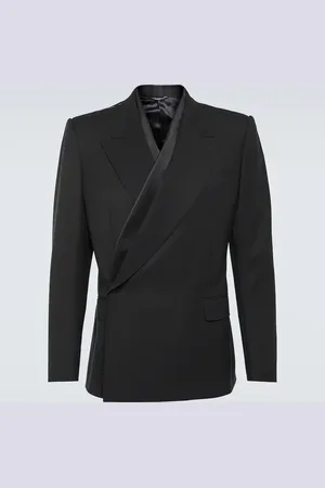 Dolce & Gabbana Asymmetric double-breasted wool-blend blazer