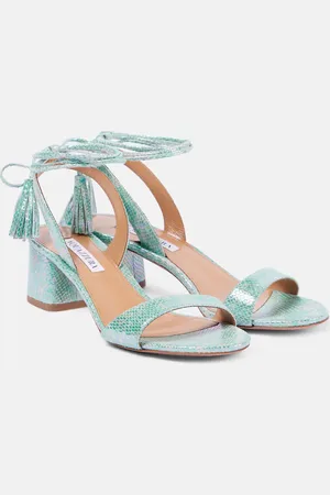 Aquazzura Alu 50 snake-effect leather sandals