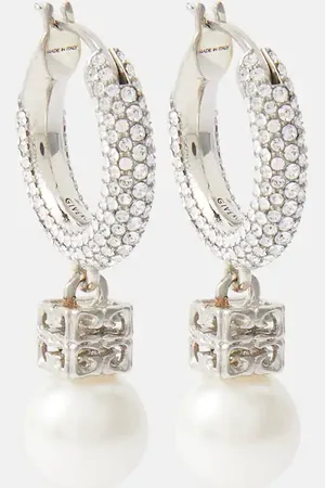 Givenchy SwarovskiÂ® and faux pearl hoop earrings