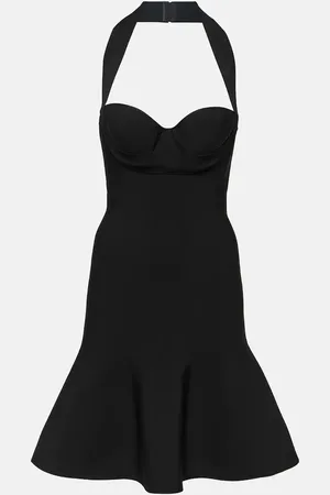 Alaïa AlaÃ¯a Ribbed-knit halterneck minidress