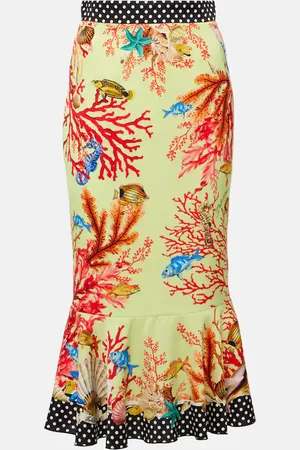 Dolce & Gabbana Capri printed silk-blend midi skirt