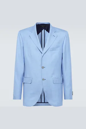 BRIONI Silk, cashmere, and linen twill blazer