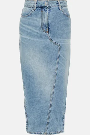 Givenchy Asymmetric denim midi skirt