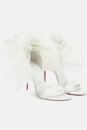 Christian Louboutin Bridal Loubigirl 100 raffia-trimmed leather sandals