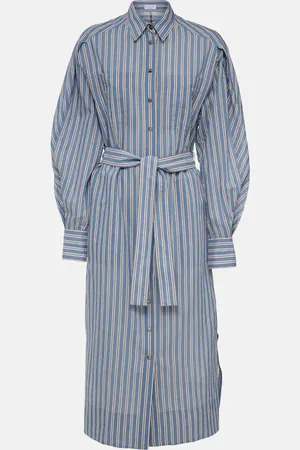 Brunello Cucinelli Striped cotton and silk shirt dress