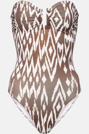 ERES Warm printed strapless swimsuit