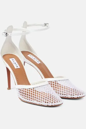 Alaïa AlaÃ¯a Leather-trimmed mesh pumps