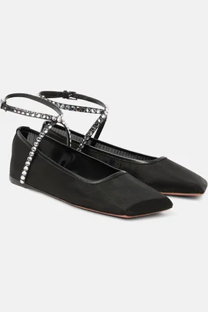 Amina Muaddi Ane crystal-embellished mesh flats