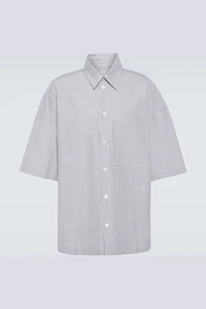 Bottega Veneta Embroidered striped cotton shirt