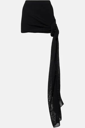AYA MUSE Draped cotton-blend miniskirt
