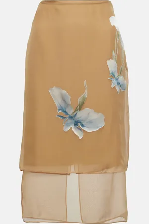 Givenchy Floral dÃ©vorÃ© satin midi skirt