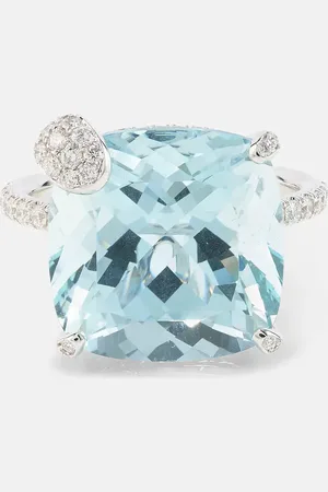 BUCHERER FINE JEWELLERY Peekaboo 18kt white gold ring with aquamarine and diamonds