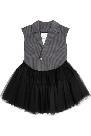 CAROLINE BOSMANS Embellished pinstripe tulle dress