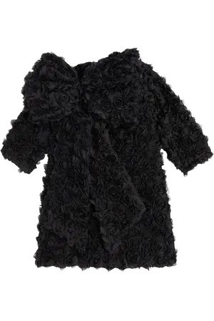 CAROLINE BOSMANS Floral-appliquÃ© bow-detail dress