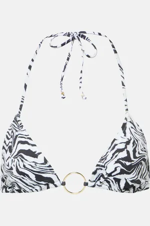 Bananhot Ring-detail zebra-print bikini top