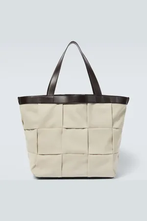Bottega Veneta Pleated Arco canvas and leather tote bag