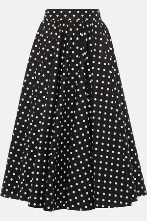 Dolce & Gabbana Polka-dot high-rise cotton poplin midi skirt